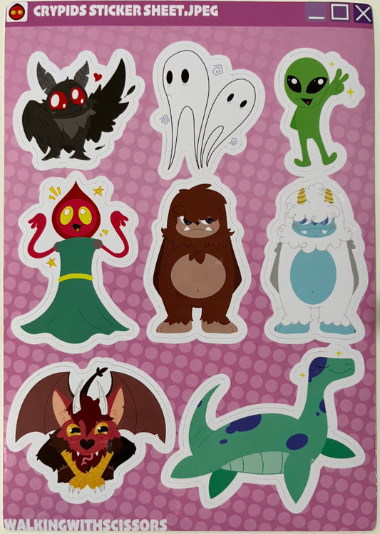 Cryptids | Sticker sheet
