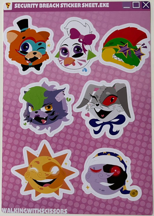 Glam Gang | FNAF | Sticker sheet