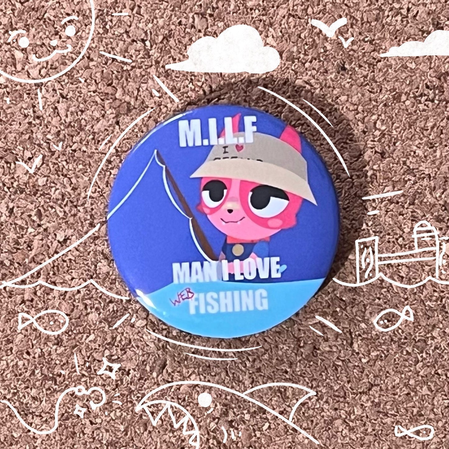 Man I Love Fishing | Video Game | Button badge