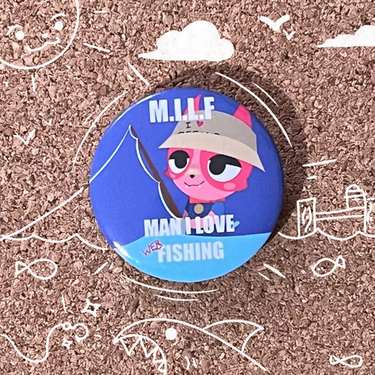 Man I Love Fishing | Video Game  | Button badge