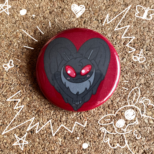 Mothman Heart | Cryptid | Button badge